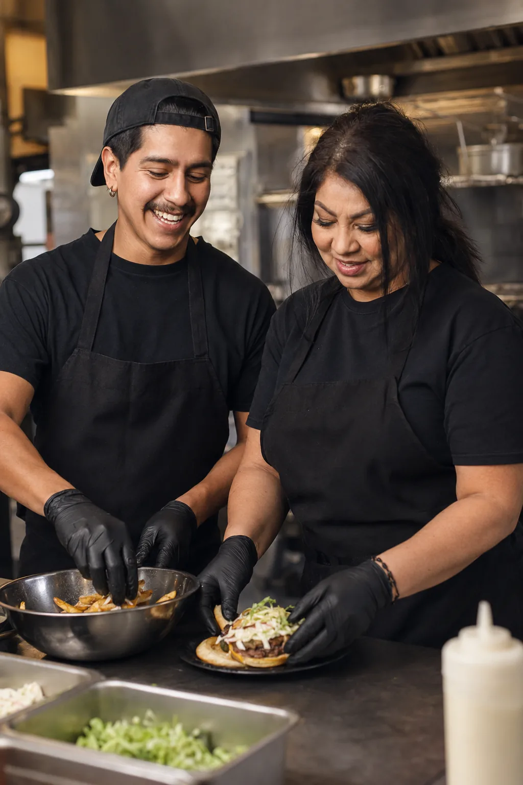 Cecilia and Adan Pacheco standing together in their kitchen at Four Corners Brewing Co.